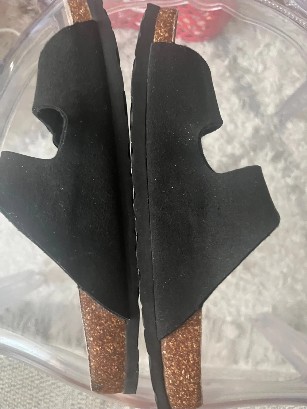 Women’s Black Double-Buckle Slide Sandals